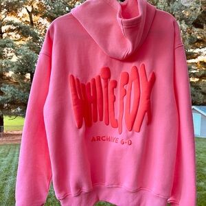 White Fox Pink Hoodie